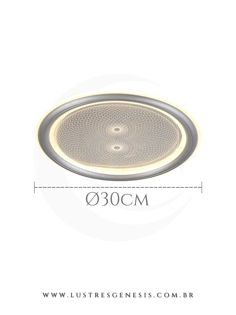 Plafon Moderno LED DCX02340 Branco e Acrilico Redondo Ø30cm Bivolt, Sala de Estar, Quarto Casal, Cozinha, Banheiro, Suite Master